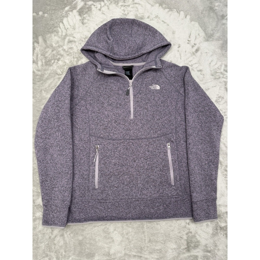 North Face Purple Fleece Pullover Womens Large Hoodie Jacket Sweatshirt Hiking